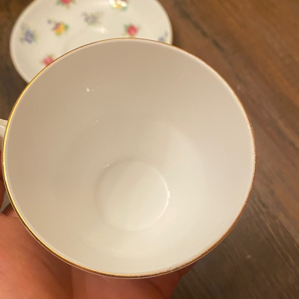 Charming Floral White Mug and Saucer Set - Picture 5 of 8